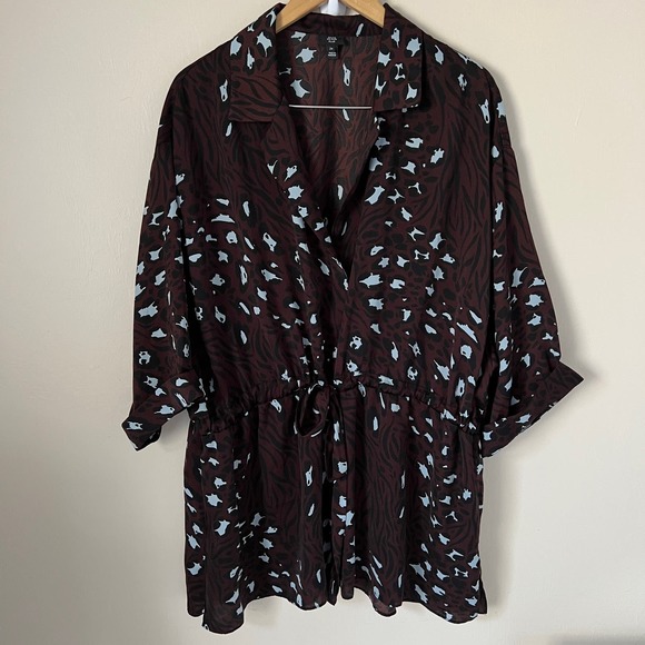 River Island Plus Waisted Shirt Abstract Animal Print Size 20 - Picture 4 of 10